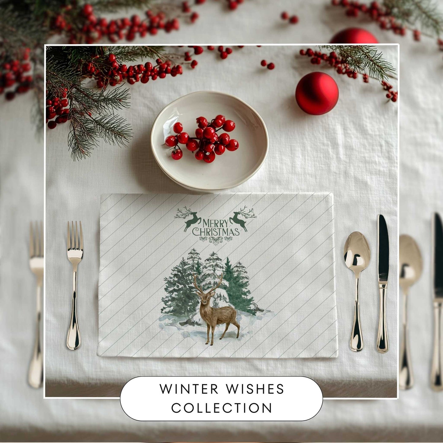 Winter Wishes Placemat, 2pc - ZumBuys