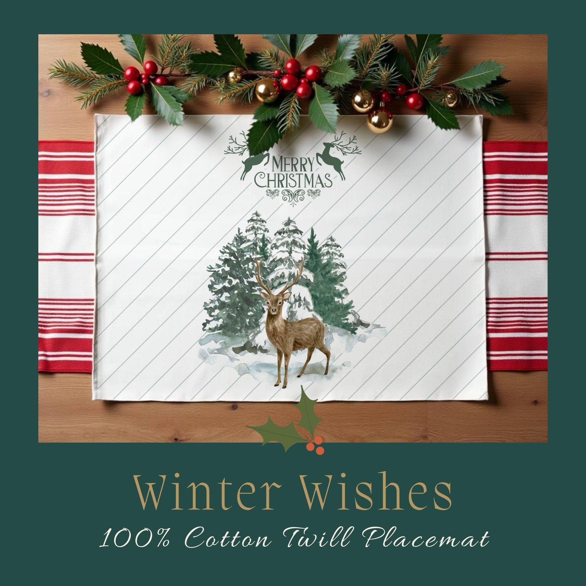 Winter Wishes Placemat, 2pc - ZumBuys