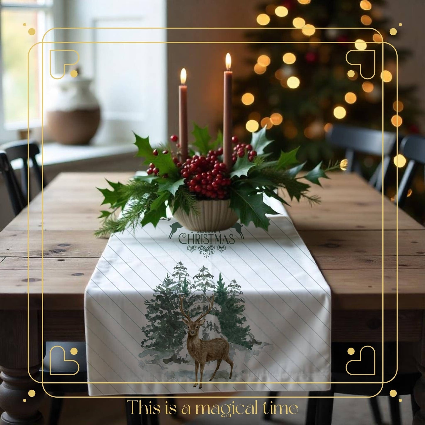 Winter Wishes Table Runner (Cotton, Poly) - ZumBuys