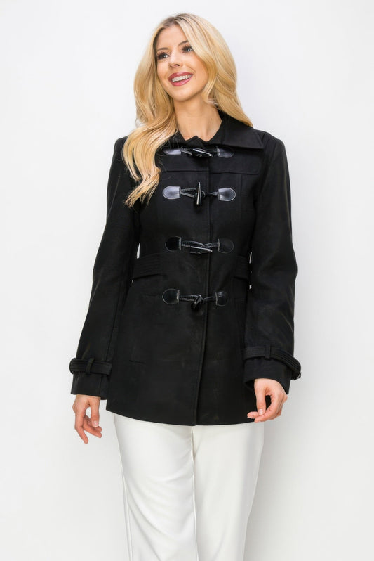 Wool Toggle Button Peacoat With Pockets - ZumBuys