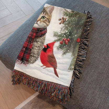 Yuletide Whiskers and Wings Woven Blankets - ZumBuys