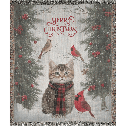 Yuletide Whiskers and Wings Woven Blankets - ZumBuys