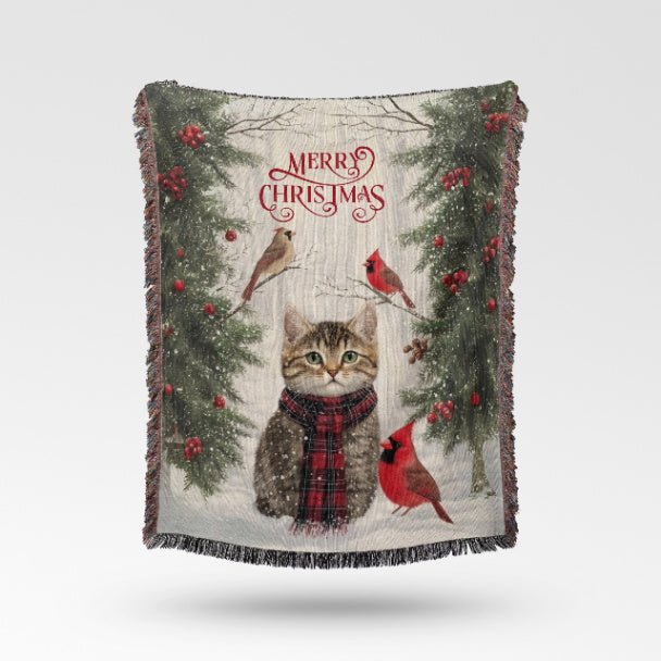 Yuletide Whiskers and Wings Woven Blankets - ZumBuys