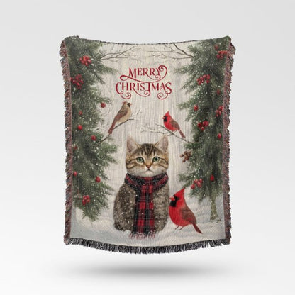 Yuletide Whiskers and Wings Woven Blankets - ZumBuys