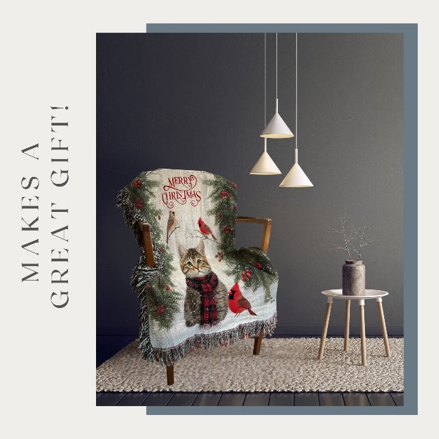 Yuletide Whiskers and Wings Woven Blankets - ZumBuys