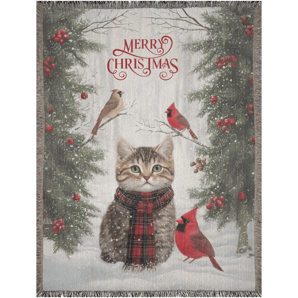 Yuletide Whiskers and Wings Woven Blankets - ZumBuys
