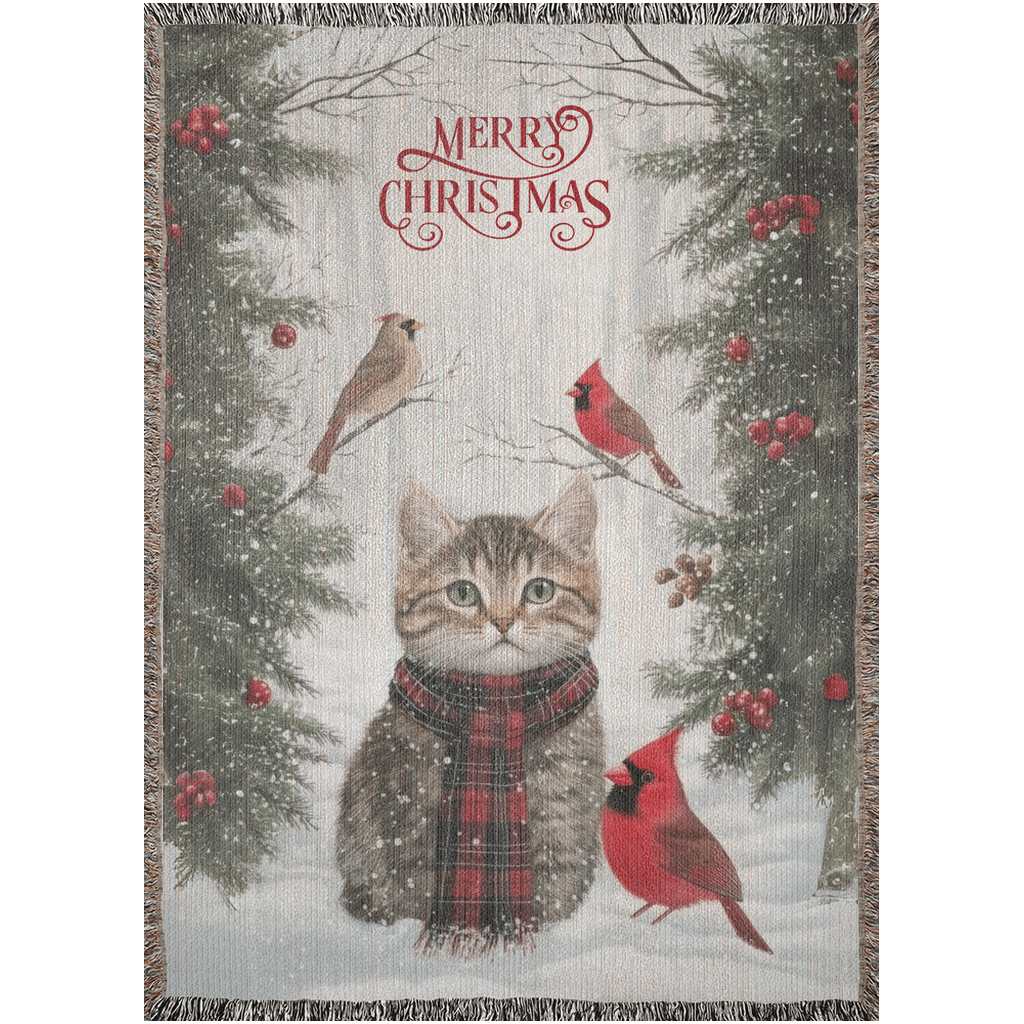 Yuletide Whiskers and Wings Woven Blankets - ZumBuys