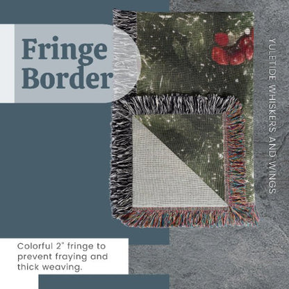 Yuletide Whiskers and Wings Woven Blankets - ZumBuys