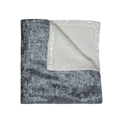 Baroque Pearl Grey Crushed Velvet Blanket - ZumBuys