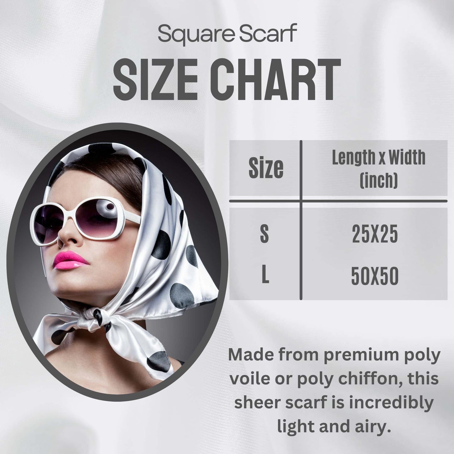 Baroque Pearl Grey Poly Scarf - ZumBuys