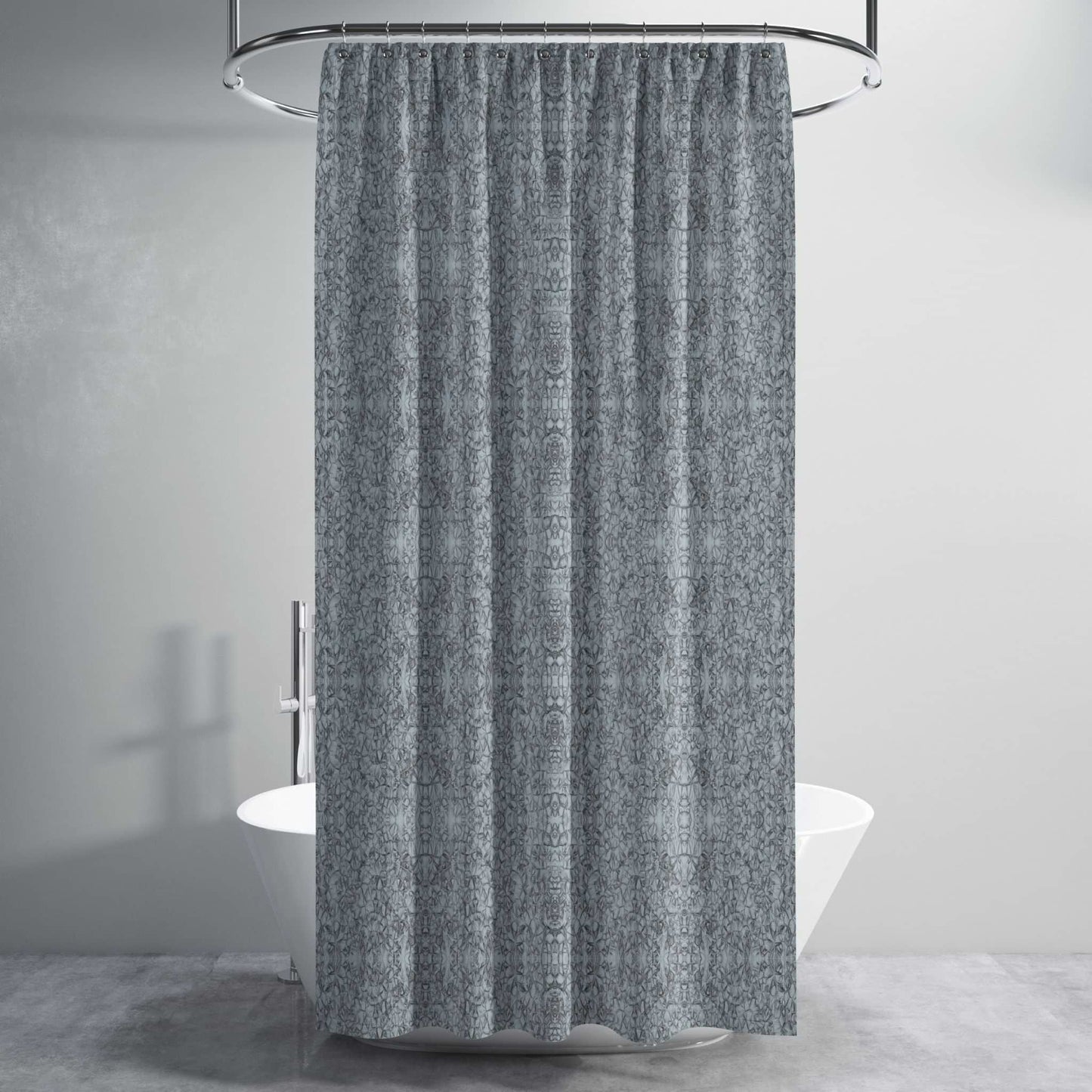 Baroque Pearl Grey Shower Curtains - ZumBuys