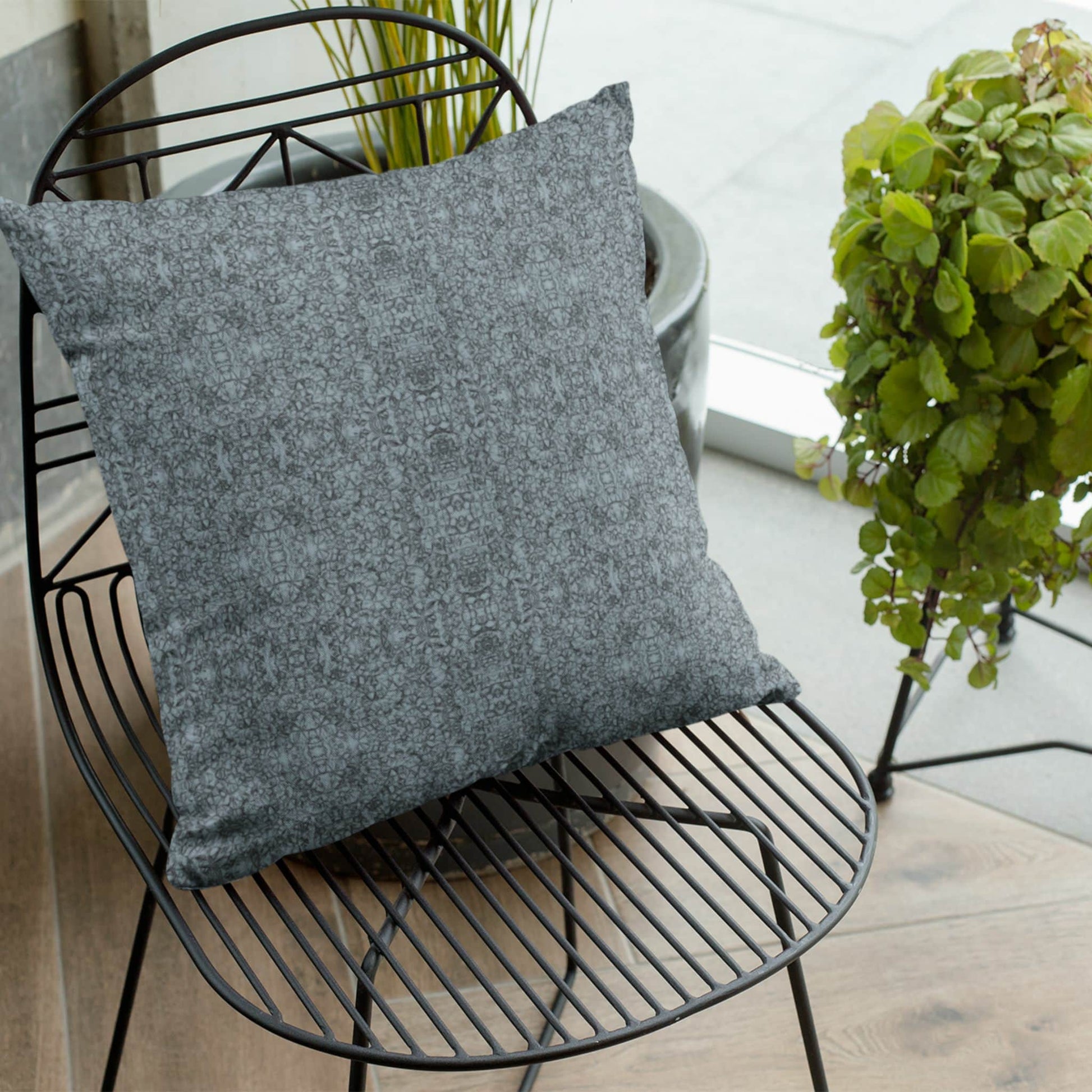 Baroque Pearl Grey Spun Polyester Square Pillow Case - ZumBuys