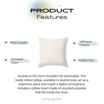 Blue Square Echo Polyester Square Pillow - ZumBuys