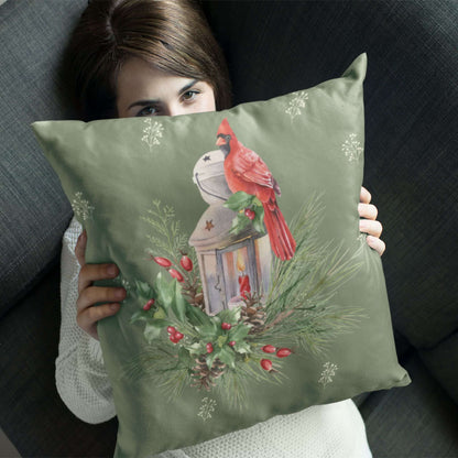 Cardinal Lantern Square Pillow - ZumBuys