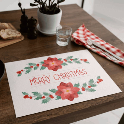 Christmas Poinsettia Placemat - ZumBuys