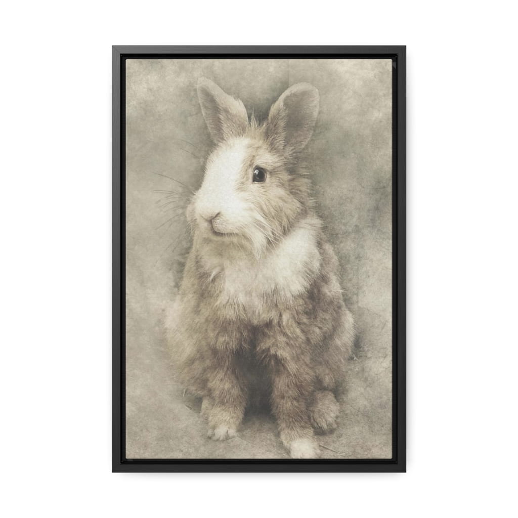 Fluffy Rabbit Gallery Canvas Wrap, Vertical Frame - ZumBuys