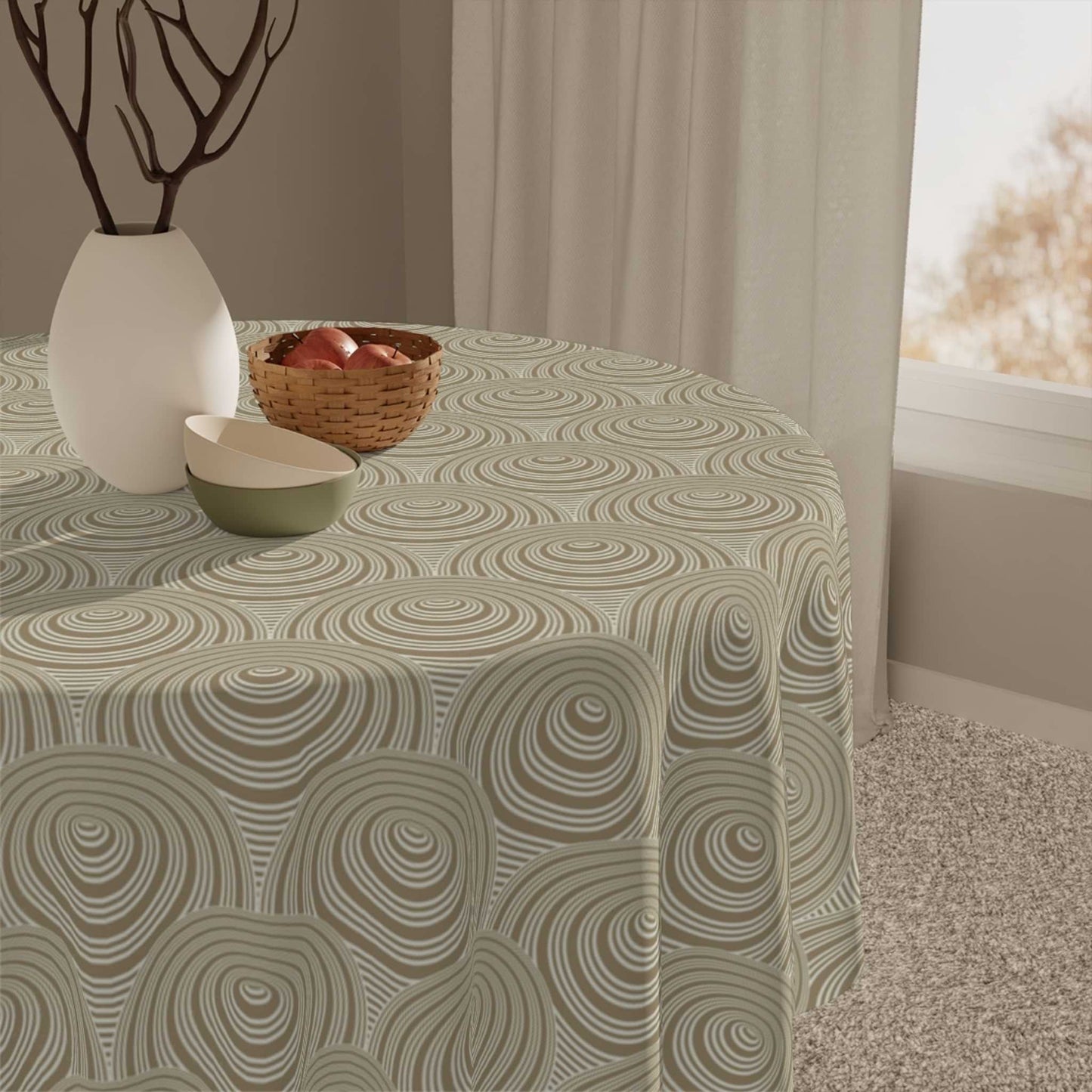 Geo Circles Gold Tablecloth - ZumBuys
