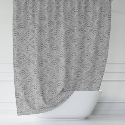 Geo Circles Gray Shower Curtains - ZumBuys