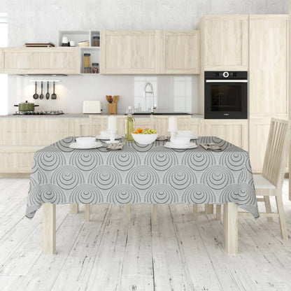 Geo Circles Silver Tablecloth - ZumBuys