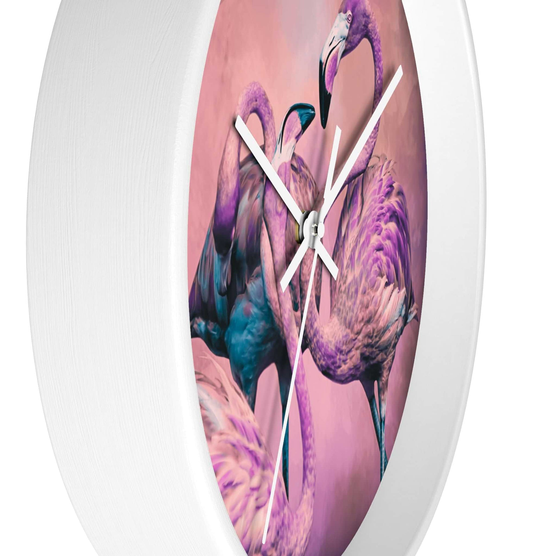 Glitzy Flamingos Wall Clock - ZumBuys