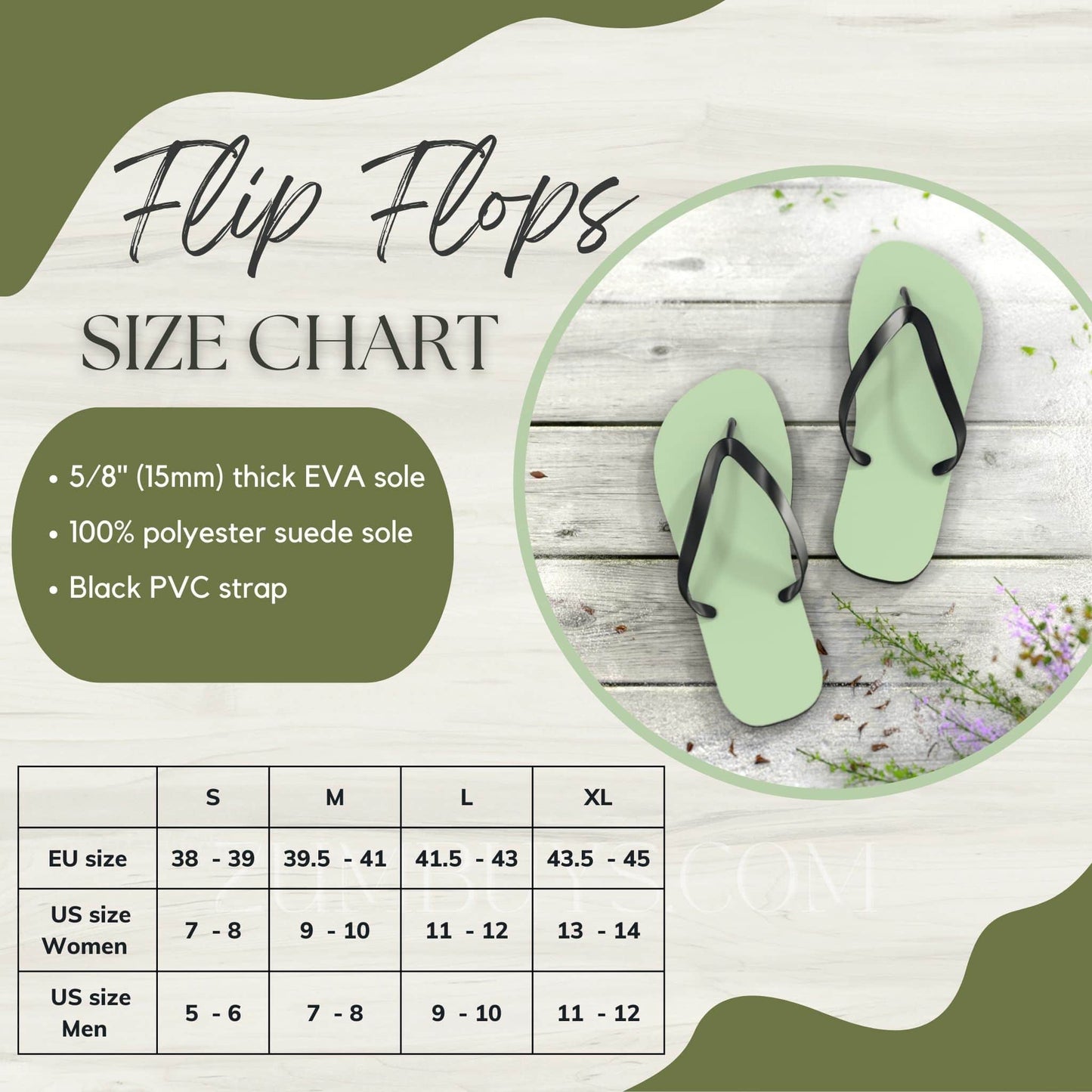 Green Chroma Flip Flops - ZumBuys