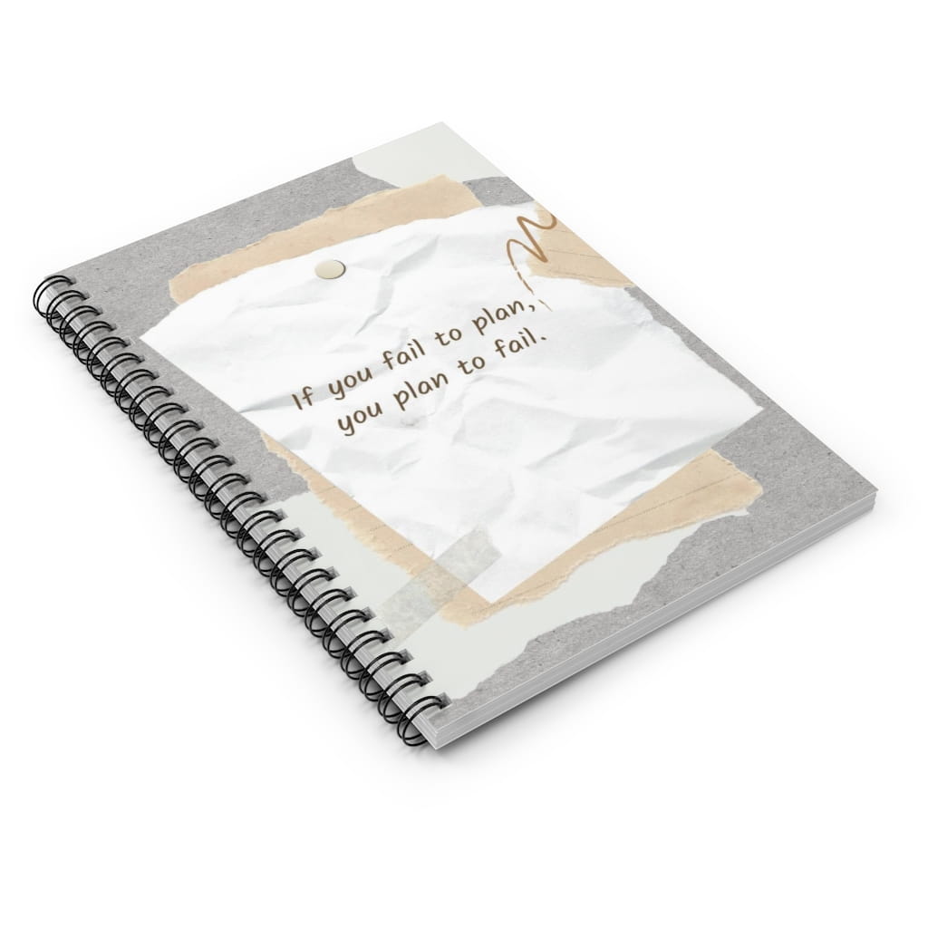 Inspire Me Daily Fail to Plan Spiral Notebook - Ruled Line - ZumBuys