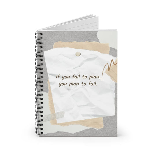 Inspire Me Daily Fail to Plan Spiral Notebook - Ruled Line - ZumBuys