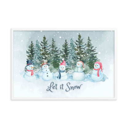 Let it Snowmen Framed Artwork - ZumBuys
