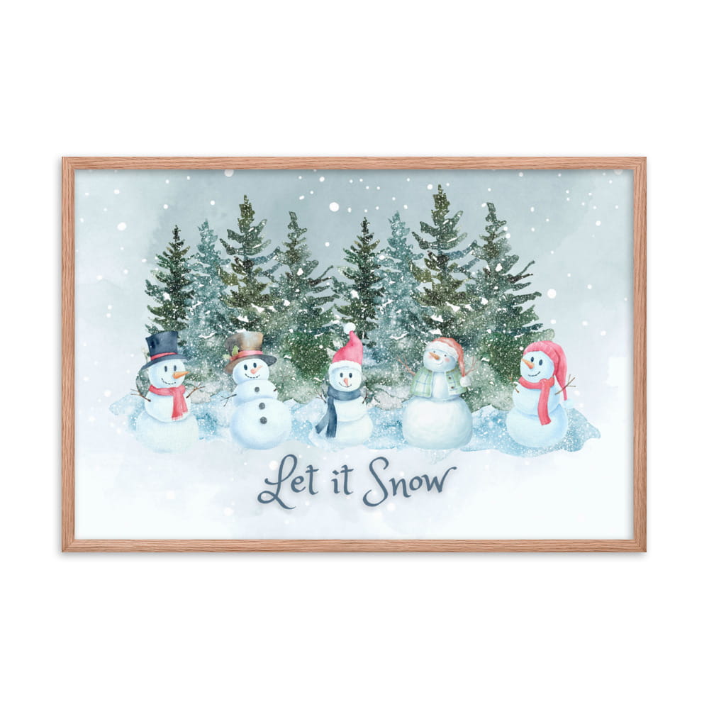 Let it Snowmen Framed Artwork - ZumBuys