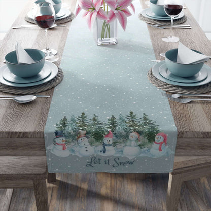 Let it Snowmen Table Runner (Cotton or Poly) - ZumBuys