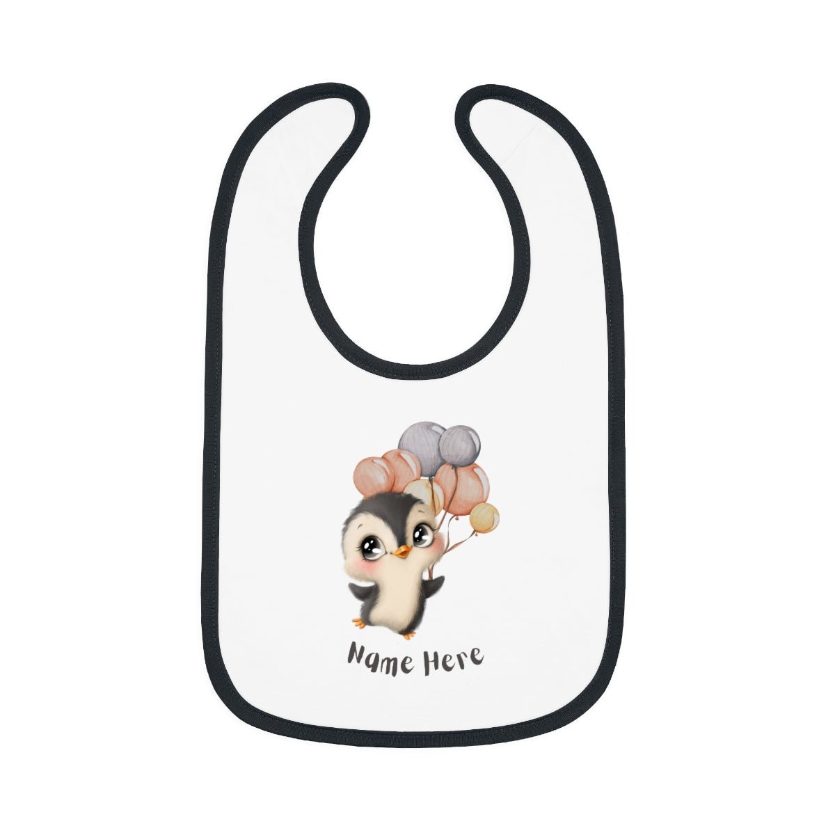 Party Penguin Baby Contrast Trim Jersey Bib - ZumBuys