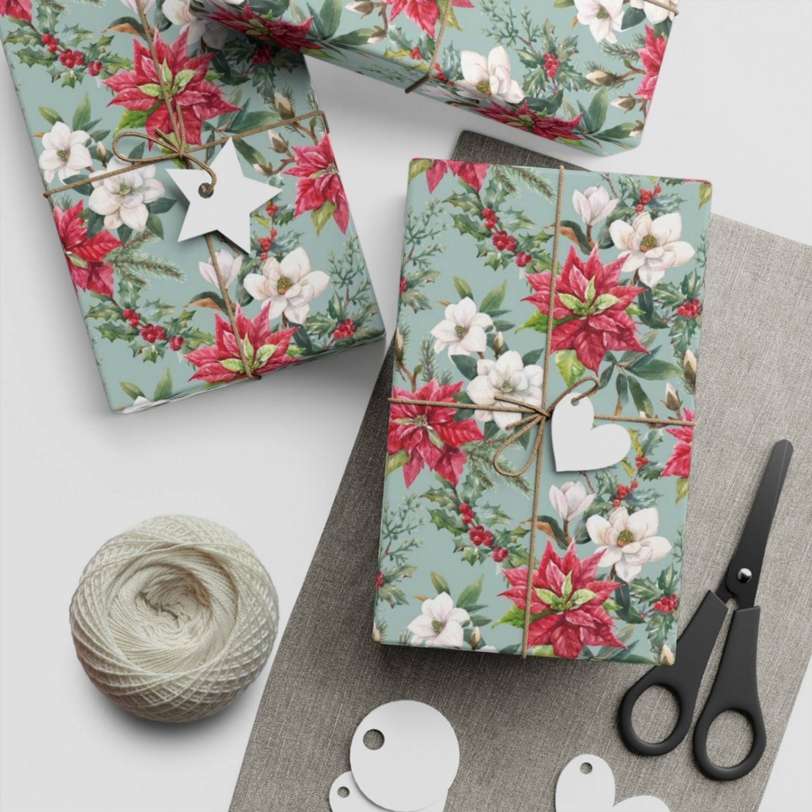 Poinsettia Elegance Wrapping Paper - ZumBuys