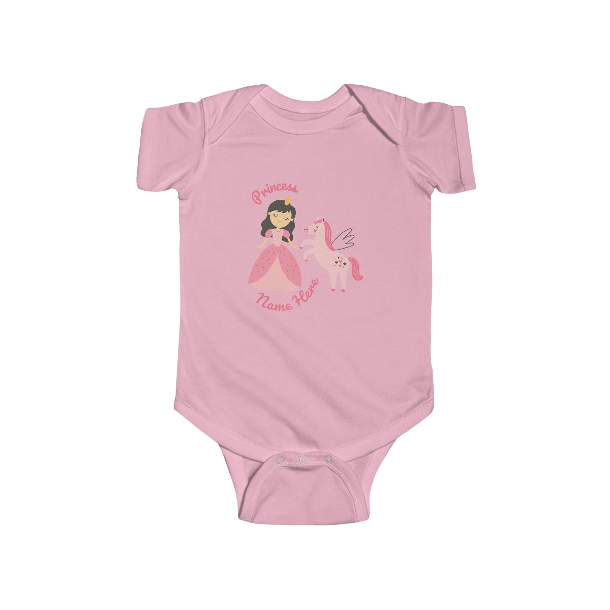 Princess and Unicorn Personalized Infant Fine Jersey Bodysuit - ZumBuys