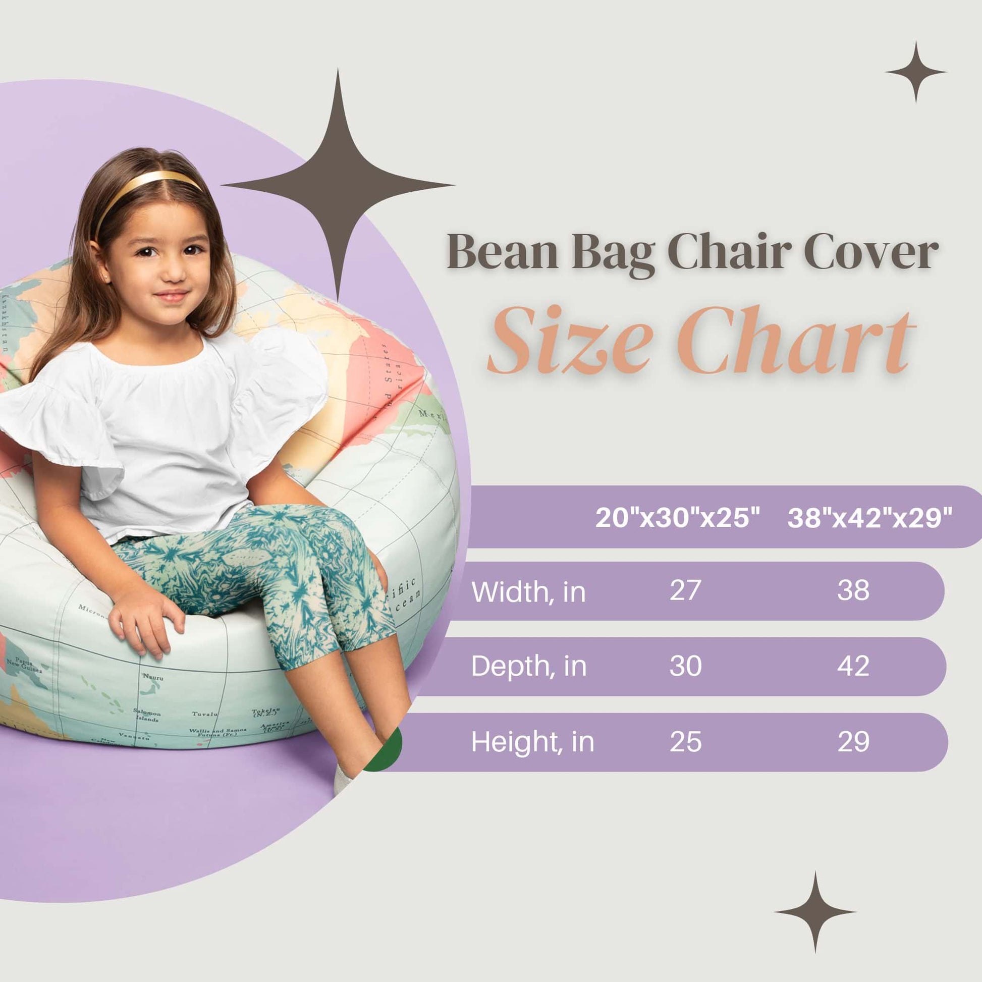 Purple Misfit Cats Bean Bag Chair Cover - ZumBuys
