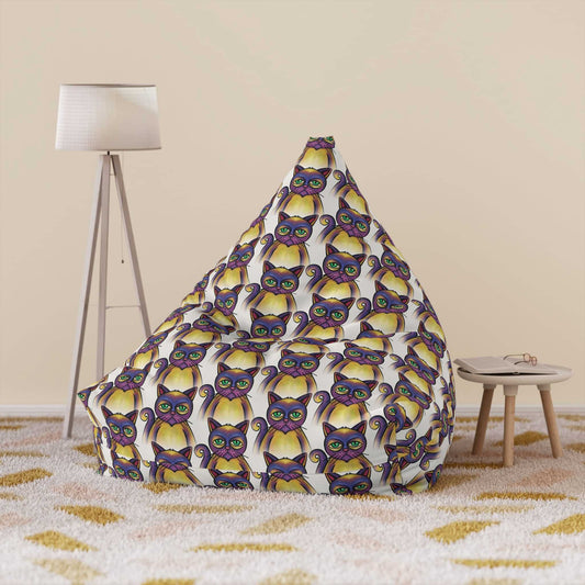 Purple Misfit Cats Bean Bag Chair Cover - ZumBuys