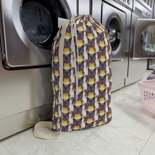Purple Misfit Cats Laundry Bag - ZumBuys