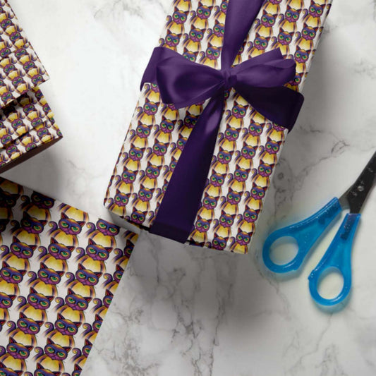 Purple Misfit Cats Wrapping Paper - ZumBuys