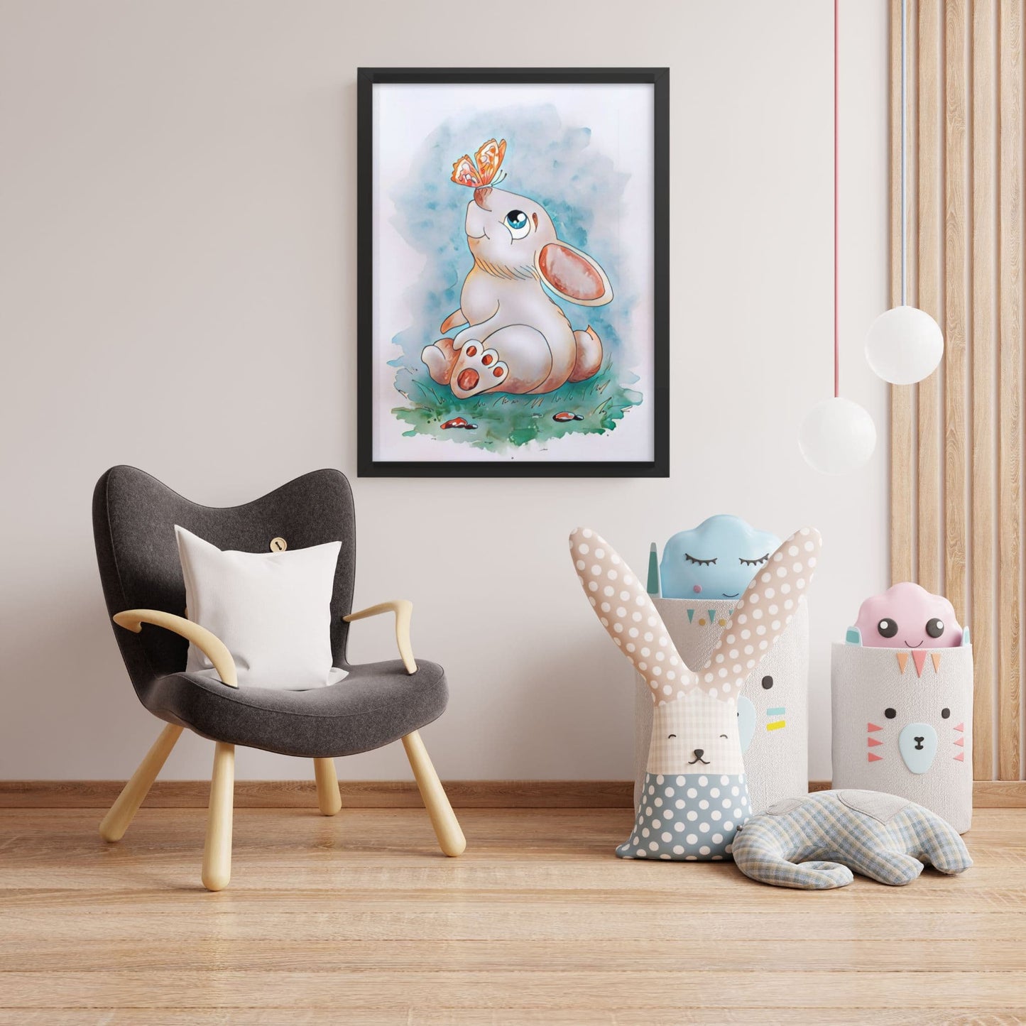 Rabbit & Butterfly Framed Artwork - ZumBuys
