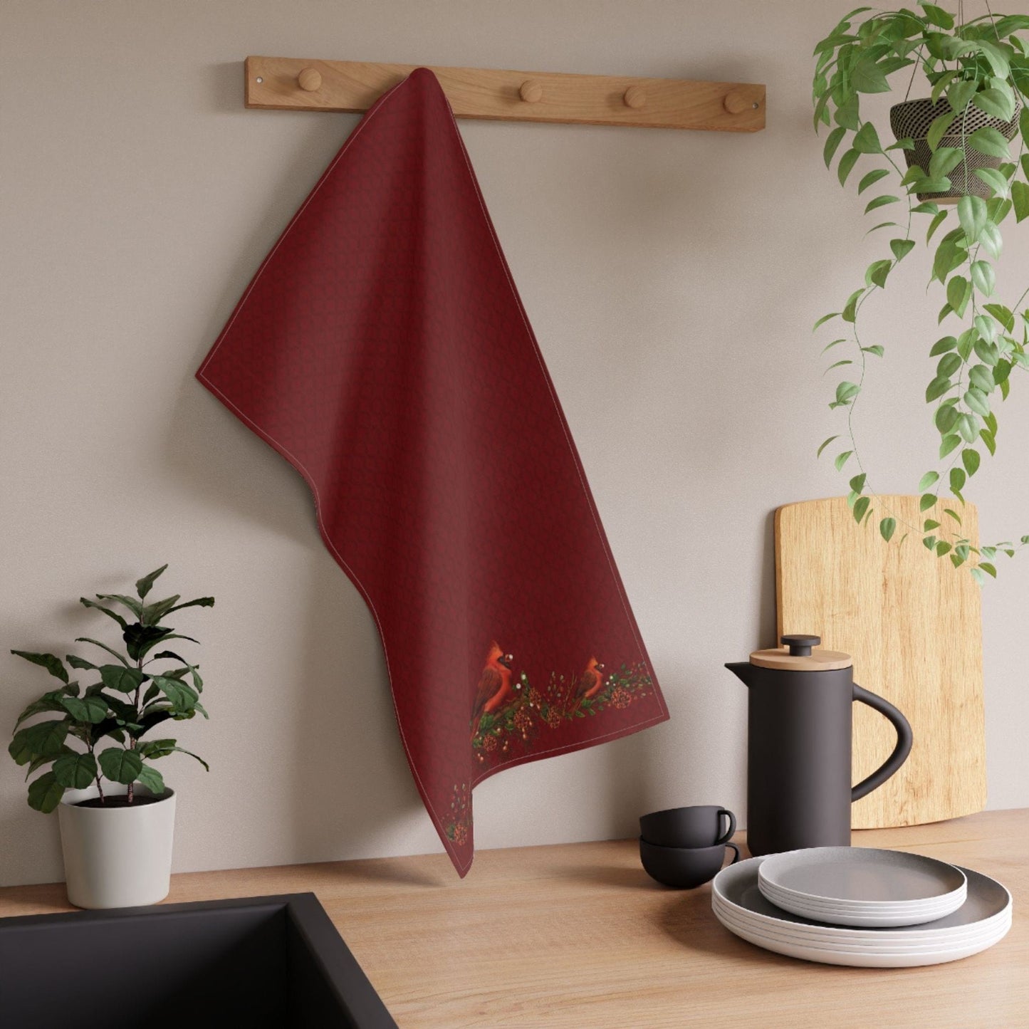Red Bird Kitchen Towel - ZumBuys
