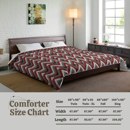Red Chevron Allure Comforter - ZumBuys