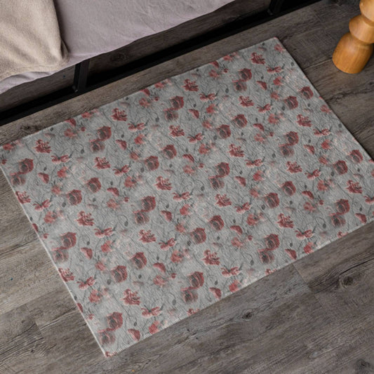 Red Flower Haze Area Rugs - ZumBuys