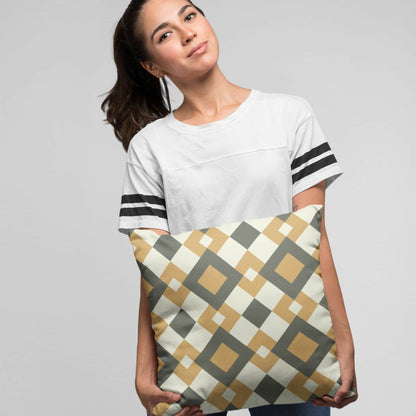 Retro Rhomb Spun Polyester Square Pillow - ZumBuys