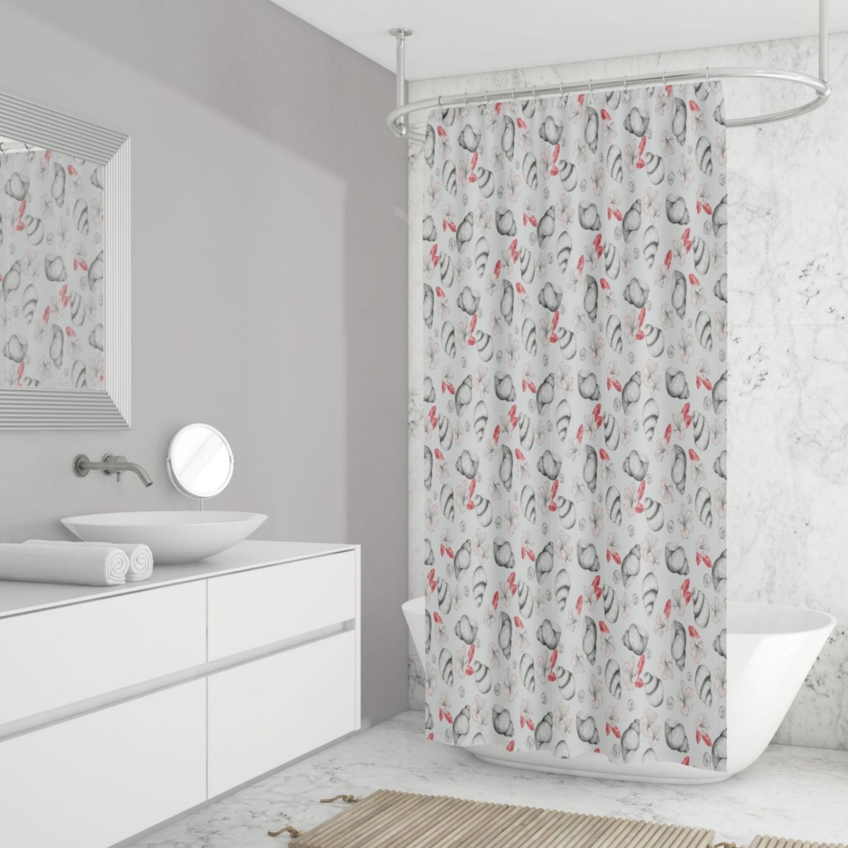 Seashells Hideaway Shower Curtains - ZumBuys
