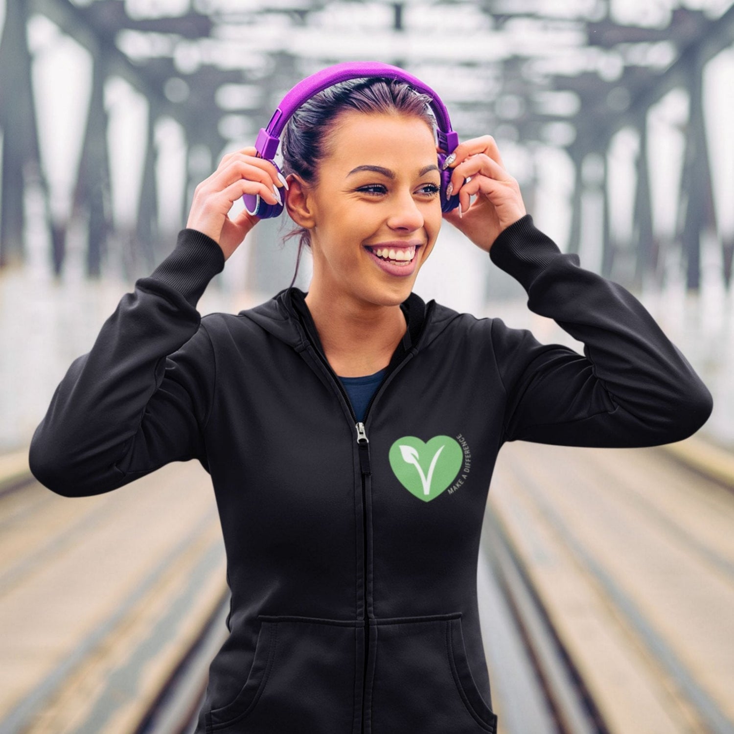 Think Vegan Women's Full Zip Hoodie - ZumBuys