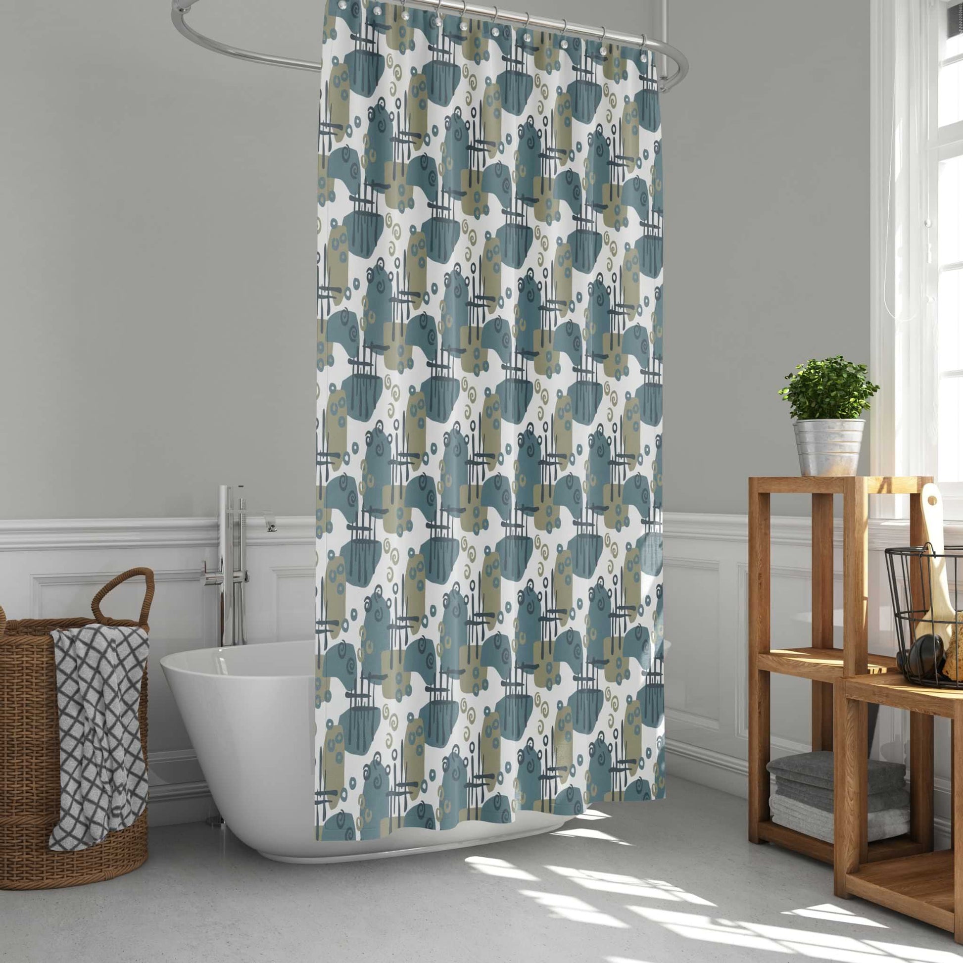 Urbane Squiggles Shower Curtains - ZumBuys