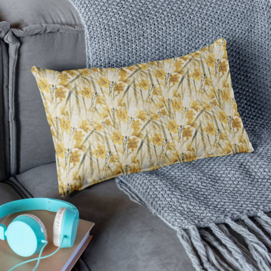 Yellow Daffodilly Spun Polyester Lumbar Pillow - ZumBuys